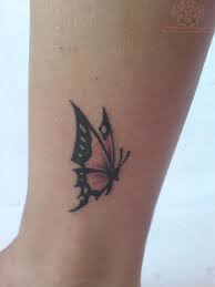 Small tattoos are very popular among the women. Small Butterfly Tattoo With Pattern On Leg Tattooimages Biz