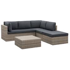 loungeset malaga grijs 4 delig malaga balkon meubels kussens