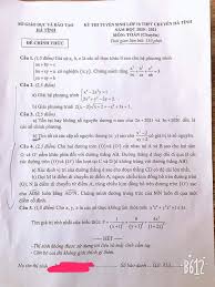 Quy chế tuyển sinh hệ đại học chính quy năm 2021. Ä'á» Thi Vao 10 Mon Toan Thpt Chuyen Tá»‰nh Ha TÄ©nh 2020 2021 Trung Tam Gia SÆ° Tiáº¿n Bá»™