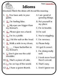 Idioms Worksheets Idioms Practice Meaning Of Idioms What Idioms Mean 1 Idioms And Phrases Teaching Idioms English Idioms