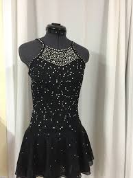 Figure Skating Dress Girls Figure Skating Dress Girls Black Etsy Figure Skating Dresses Skating Dresses Sparkly Dance Costume