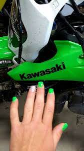 Kawasaki Acrylic Nails Green Nails Nail Polish Acrylic Nails