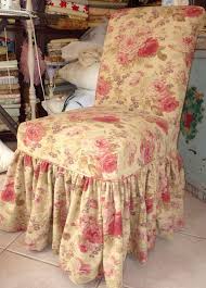Parsons Chair Ruffled Slipcover Shabby Chic Chairs Shabby Chic Slipcovers Slipcovers For Chairs