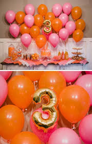 1st Birthday Birthday Decoration At Home Wall Cristin Cooper Orange Birthday Parties Orange Birthday Pumpkin First Birthday