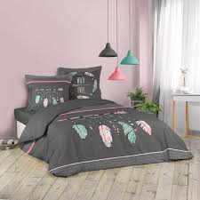 Parure De Couette Imprimee Plumes Indiennes Parure Housse De Couette Housse De Couette Parure De Couette