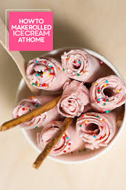 Rolled Ice Cream At Home Ice Cream At Home Roll Up Ice Cream Ice Cream Desserts