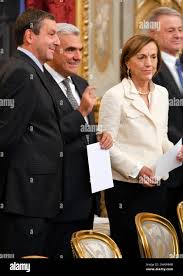 From left, Italian Environment Minister Corrado Clini, Health Minister Renato  Balduzzi and Welfare Minister Elsa Fornero attend the swearing in ceremony  of the new government at the Quirinale Presidential palace, in Rome,