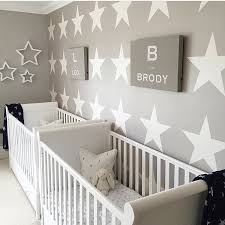 Decor For Kids On Instagram This Star Themed Twin Nursery Is Adorable Thanks For The Tag Hesellicdesign Twin Baby Rooms Nursery Twins Twin Babies Nursery