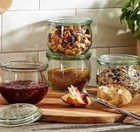 Weck 220ml/370ml/580ml/1050ml Transparent Canning Jar Eco-Friendly Jars  With Lids Airtight Glass Containers With Clamp Seals