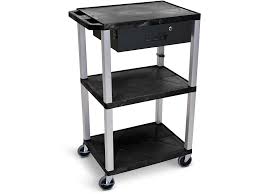 Visit us for outstanding prices, selection, and fast shipping. Luxor Wt42 Wtd 4ft H Av Cart With 3 Shelves And Drawer Putty Legs Touchboards
