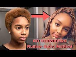 Can T Cornrow You Can Still Do Crochet Braids 4 Ways Braids For Short Hair Crochet Box Braids Hair Rubber Bands