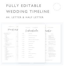 The best wedding timeline template. Editable Wedding Timeline Template Minimal Wedding Day Etsy