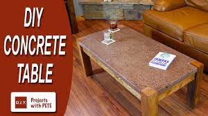 Diy Polished Concrete Coffee Table With Crushed Glass Diy Projects With Pete Concrete Table Concrete Coffee Table Polished Concrete