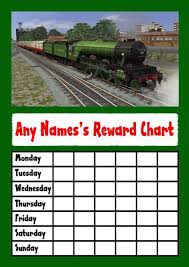Green Train Star Sticker Reward Chart
