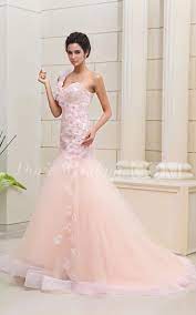 111 10 Blushing Pink Mermaid Wedding Dress With Lace And Flowers Http Www Doriswedding Com B Pink Wedding Gowns Pink Mermaid Dress Sweetheart Chiffon Dress