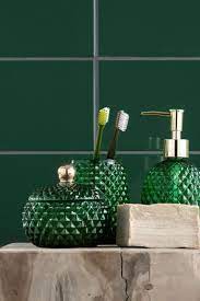 We are manufacturer of shower room glass door hardware more than 10 years. Portaspazzolino In Vetro Verde Scuro Home H M It Green Bathroom Accessories Glass Soap Dispenser Green Bathroom Decor