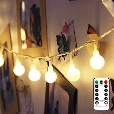 Watch the video explanation about diy easy install string lights | decorating my office reveal!! Amazon Com Le Battery Powered Led Globe String Lights Ball Fairy Lights With Remote 16 4ft 50 Led 8 Mode Twinkle Lights With Timer Indoor Outdoor Decorative Hanging Lights For Bedroom Kids Room Dorm Camping