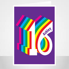 Have a fantastic day and enjoy it. Name 16th Happy Birthday Card Rainbow Stu Art Concepts