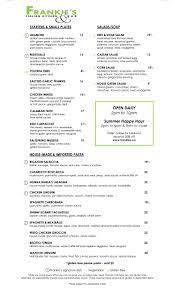 Frankie's restaurant in encino, frankies tarzana menu, frankie's italian kitchen encino. Lunch Dinner Pdf Menu Frankie S Italian Kitchen Bar
