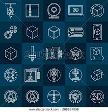 3d Printing Stock Vectors Vector Clip Art Icon Set Vector Clip Art Vector