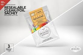 Clear Foil Sachet Packaging Mockup Packaging Mockup Free Packaging Mockup Design Mockup Free