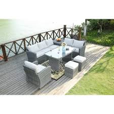 Birch Lane Patio Furniture Bellingham 7 Piece Lounge Dining With Cushions Reviews Birch Lane Outdoor Sofa Sets Gray Patio Furniture Outdoor Dining Set