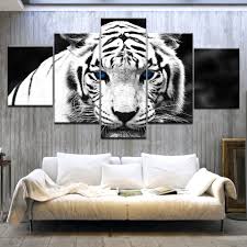 النمر الابيض النمر عيون زرقاء العينين الأبيض 5 لوحة Hd الطباعة الحديثة اللوحة الملصقات قماش للمنزل غرفة المعيشة الديكور الرسم والخط Aliexpress