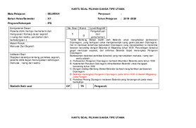 Coba 5 contoh soal kerajaan islam kelas x ini agar. Doc Kartu Soal Pilihan Ganda Tipe Utama Abdul Aziz Bin Kadnawi Academia Edu