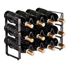 Vintage wine rack metal wine rack countertop wine rack 4 bottle scroll wrought iron wine bottle rack parkwoodtreasures 5 out of 5 stars (1,680) $ 54.25. Gongshi 3 Tier Stackable Wine Rack Countertop Cabinet Wine Holder Storage Stand Hold 12 Bottles Metal Walmart Com Walmart Com