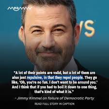 Jimmy Kimmel has criticized what he called “repulsive” liberal voices,  warning they are driving people away from the Democratic Party. Speaking