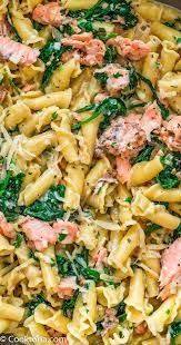 Pasta With Salmon And Spinach Easy Pasta Recipes Spinach Pasta Salmon Pasta