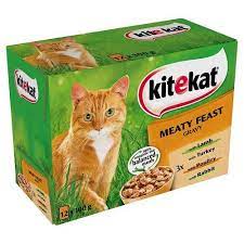 Kitekat Cat Pouches Meaty Feast In Gravy 12x100 G Cat Food Cat Food Storage Cat Fleas