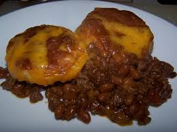 Biscuit Casserole With Ground Beef Ground Beef And Biscuit Casserole Bulk Freezer Cooking Recipe Biscuits Casserole Cooking With Ground Beef Baked Beans With Hamburger