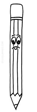 A pencil awaiting your coloring expertise. Printable Pencil Coloring Pages For Kids