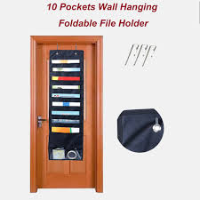 10 Pockets Chart Hanging Wall Folder Pocket Chart Black Hanging File Cascading Wall Organizer For School Classroom Home Office