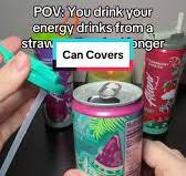 Energy Drink Can Cover with Straw | TikTok