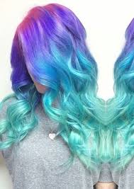 Purple Turquoise Blue Ombre Dyed Hair Cabelo Colorido Cabelo Lindo Cabelo Multicolorido