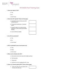 When used consistently and c. Hiv Aids Post Training Quiz Herproject