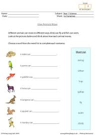 Primaryleap Co Uk How Animals Move Worksheet Animal Worksheets Animal Movement Movement Of Animals