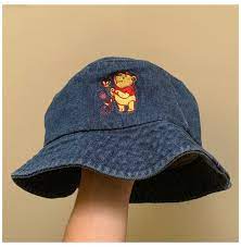 Winnie The Pooh Denim Colored Bucket Hat Depop Denim Bucket Hat Denimbuckethat In 2021 Outfits With Hats Cute Hats Colored Denim
