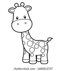 Cute giraffe coloring pages are a fun way for kids of all ages to develop creativity, focus, motor skills and color recognition. Cute Giraffe Coloring Page Vector Illustration Stock Vector Royalty Free 1685813737