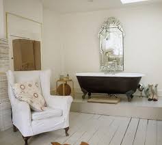 Using Marine Paint Was A Perfect Choice For A Wood Bathroom Floor Because Its Tough As Nails Made Painted Wood Floors White Painted Floors Open Plan Bathrooms