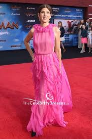 Marisa Tomei Hot Pink Ruffled Formal Dress Premiere Of
