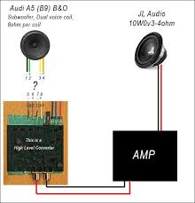 I've gotten the rear deck off but i can't figure out which wires are positive i'm also still considering simply using the signal for the stock subwoofer to run the aftermarket sub. B O Subwoofer Wiring Help Please Audiworld Forums