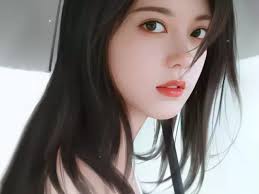 Live wallpaper Asian woman with a rose