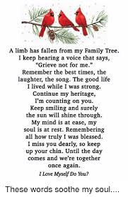 Blessed Family And Life Limb Has Fallen From My Family Tree I Keep Hearing A Voice That Says Grieve Not F Family Tree Quotes Love My Family Funeral Poems