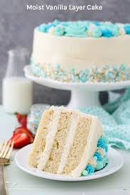 Easy Moist Vanilla Cake With Vanilla Buttercream Recipe Homemade Vanilla Cake Vanilla Cake Recipe Vanilla Frosting Recipes