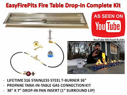 Using an lp burner connection kit with a chrome key valve is a good option for a more finished look. Propane Itck Kit Tank In Table Michael Builds Fire Table Kit His Kit Featured W T36 Pan38x7 For 480 But Choose Your Own Combination Below