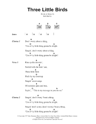 three little birds sheet music bob marley guitar chords lyrics guitar chords and lyrics guitar chords guitar chords beginner