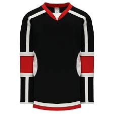 Taper neck with underlay select hockey jerseys. Athletic Knit Ak H7000a 348 Adult Black Red Select Hockey Jersey Psh Sports